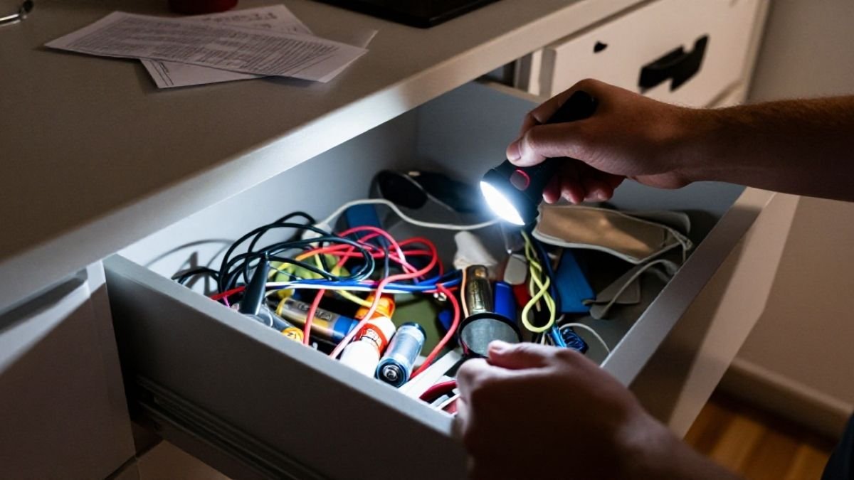 hand lamp in the dark