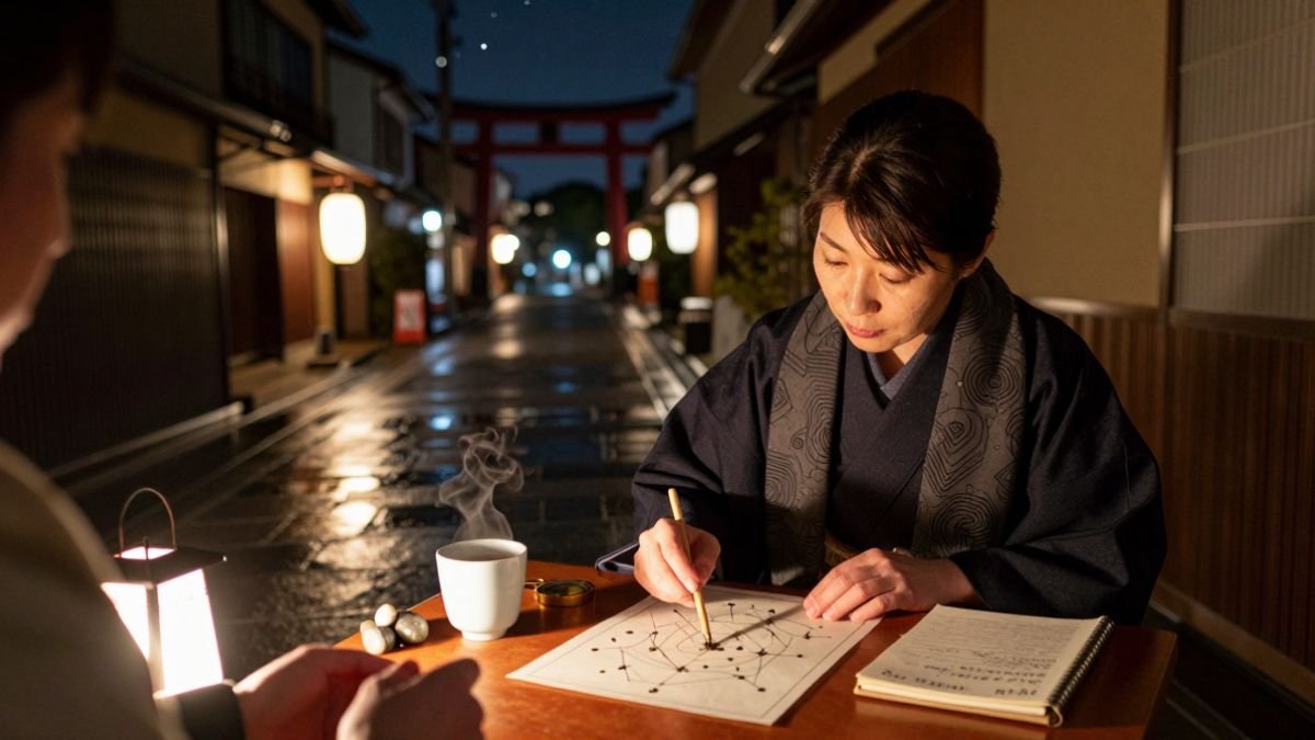 japanese fortune teller at work